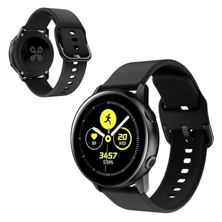 Universal silicone gloss watch band - Black