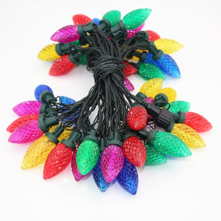 Jule C6 lyslenke 50 LED utendørs innendørs vanntett jordbær