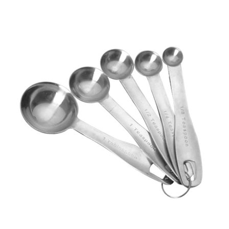 Rostfria måttskedar, 5-pack för mätning av torra och flytande produkter