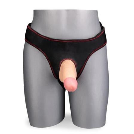 Realistisk strap-on dildo 18,0cm Beige