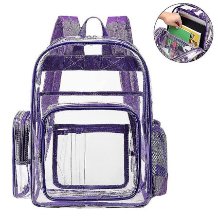 1 Pcs Clear Backpack, Heavy Duty See Through Backpack Fashion Transparent Pvc Backpack Schoolbag