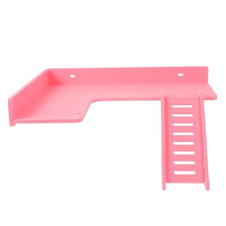 Klatretilbehør Chinchilla Platform Bur Hamster Stige Platform Træ Hamster Platform Hamster Bur Legetøj Rosa Pink