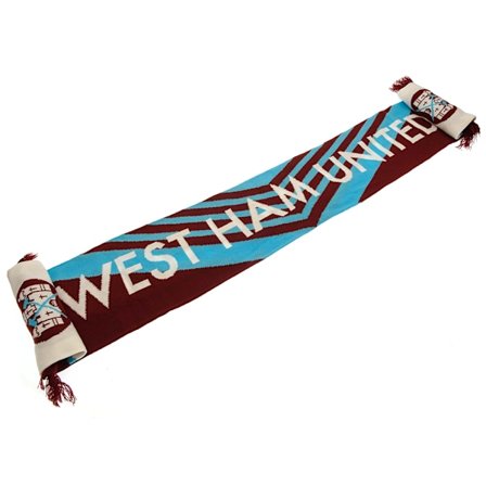 West Ham United FC 1976 Retro Scarf One Size Claret Red/Blue/Wh