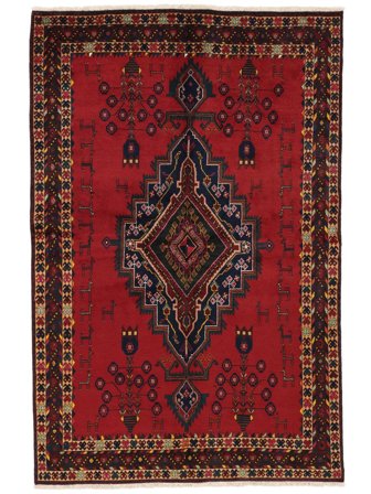 Orientalisk Afshar/Sirjan Matta 160X246 Svart/Mörkröd Ull, Persien