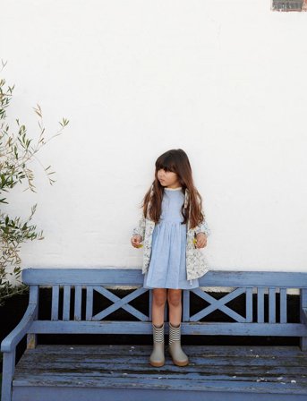 Wheat Dress S/S Elma - Blue - 110