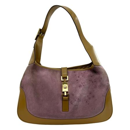 Gucci Vintage, Pre-owned Suede Jackie Shoulder Bag Roze, Dames, Maat:ONE Size,leer