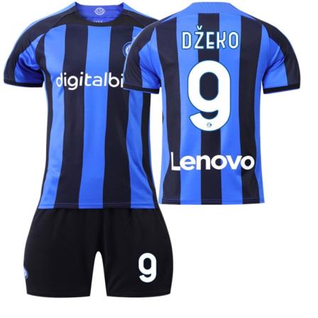 Inter Milan Hjemmedrakt 22-23 - Lukaku nr. 90, Lautaro nr. 10, Dzeko nr. 9 - Fotballdrakt for voksne 22-23 Inter Milan home number 9 #22