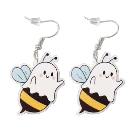Halloween dinglande örhängen unika charm örhängen söta spöke smycken presenter till kvinnor flickor fest modeaccessoarer (FMY)