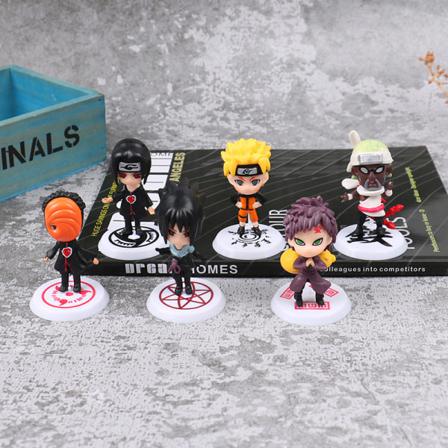 6st Anime Naruto Figurer Set Docka Modell Leksaker Dekoration Barn
