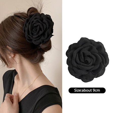 Franske Rose Hårklemmer Kvinder Sød Hårklemme Hårnål Sort