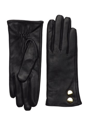 DEPECHE Gloves With Buttons - Black - 7.5