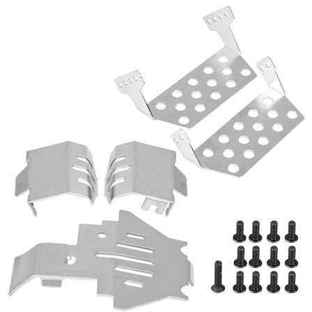 5 kpl Ruostumattomasta Teräksestä Valmistettua Alustan Panssaria Skid Plate Traxxas TRX-4 82056-4 RC-Autolle [DmS]