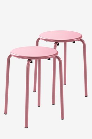 Jotex - Hocker Im 2er-pack Rosa - DINAN - Kaufe Gartenstühle und -hocker bei Jotex