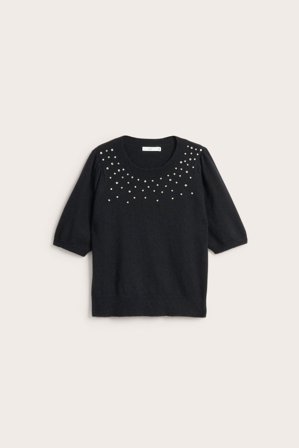 Kappahl | Sweter z kryształkami | Czarne