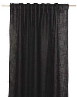 Multibandslängd Brooklyn enfärgad linnelook 2-pack Svart - 140x250 cm - Fondaco