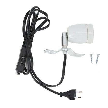 E27 Roterbar Reptil Pet Clip Varmelampe Pære Base Fatning Holder 300W 110-240V EU-stik