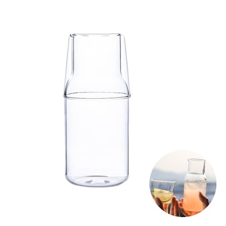 Glaskande Én Kop Sæt Glas Kaffe Mælk Kop Transparent Simpel Drikkekande