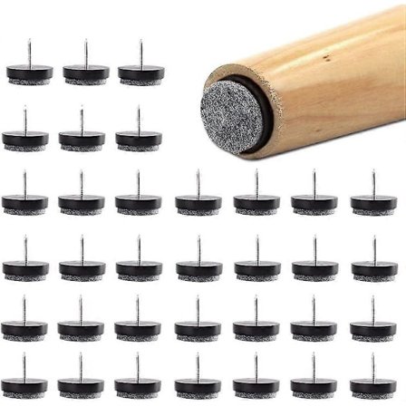 48 stk. møbelpuder søm stol bordben filt puder søm runde søm-på glider puder søm 17mm/24mm filt puder søm beskytter til træmøbler St