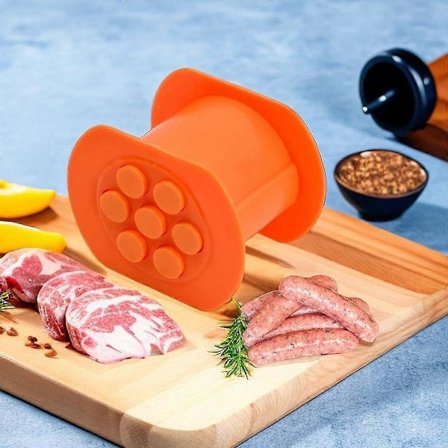 Cevapcici Pressemaskin, Manuell Pølsemaskin, Mat Kjøttkvern Pølsefyller, Pølsemaker Form BBQ Grill Tilbehør, 7 Pølser i Én Pressing