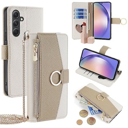 For Samsung Galaxy A54 5g Lærveske Lommebok Crossbody Pu Lær Stativdeksel