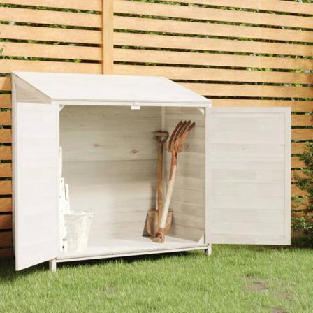 Vidaxl Trädgårdsbod Vit 102x52x112 Cm Massivt Granträ Vit