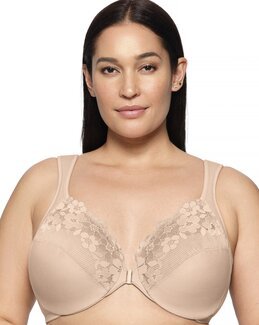 Framknäppt bygel-bh, WonderWire Beige - B95 - Glamorise