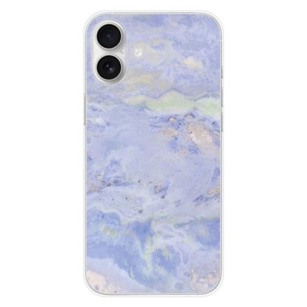 Siliconefodral - Kompatibel med Apple iPhone 16 Plus - blå marmor design