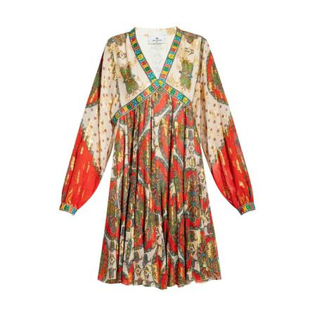 Etro Patterned Kjole Rød, Dame