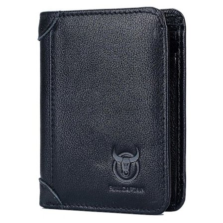 Causal Style Top-Layer Cowhide Leather Wallet Folding Design Multiple Card Slots Coin Bag