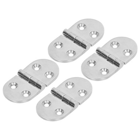 4 stk. Dørhengsler Sølv 4 Hull 316 Rustfritt Stål Oval Rustfri Tykk Nautisk Hengsel for Yacht