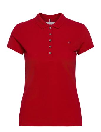Heritage Short Sleeve Slim Polo T-shirts & Tops Polos Punainen Tommy Hilfiger
