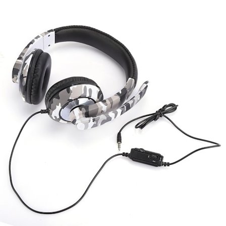 Trådlöst Gaming Headset för PS4 PC med Kamouflagedesign Vit