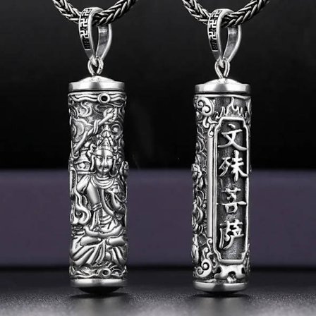 Retro Buddha Shurangama Mantra Halskæde til Mænd Smykker Mode Sølv 925 Halskæde Mandlig Halskæde Drengefødselsdagsgave