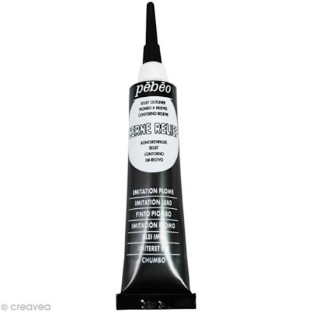 Cerne Relief - Pebeo - Svart bly - 20 ml - Multifunktionell färg - Kanyltub