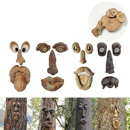 Tree Face Decor Old Man Tree Hugger Bark Ghost Face Garden Yard Art Decor Easter Creative Props