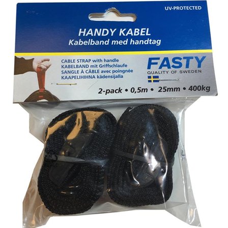 Fasty 162 Kabelband Svart Handtag, 2-pack, Verkstad & fordon