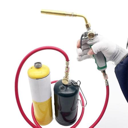 Professionel dobbelt switch-brændegasbrænder af propangas 1,6M slange tænding gasflamme lodning