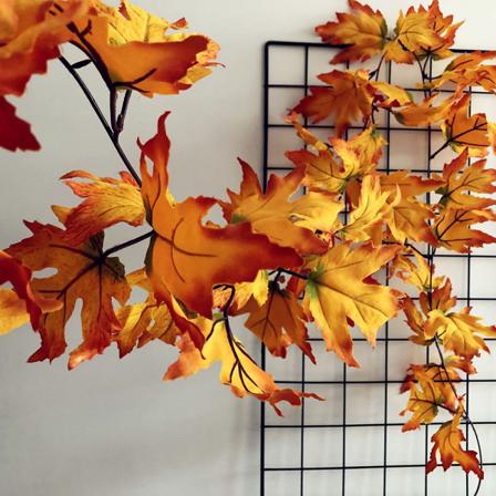 Halloween Led-ljus Höst Höst Lönnlöv Garland Hängande Växt