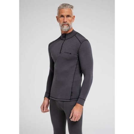 Dovre Ekologisk Ull, Långärmad Tröja 1/3 Dragkedja, Grå Underlinnen & t-shirts Herr M