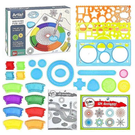 32 stk. Spirograf Tegnelegetøj Linealsæt Sammenkoblede Tandhjul & Hjul Tegnetilbehør Kreative Pædagogiske Linealer Til Børn C