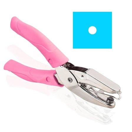 Håndholdt hulmaskine med et hul til papirhåndværk - Lille cirkelformet metalhulmaskine med blødt greb