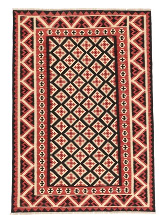 208X296 Tapis D'orient Kilim Ghashghaï Rouge Foncé/Noir ( Perse)