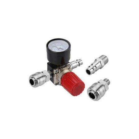 Tryckregulator med trevägsventil 175 psi 12 bar 1/4 tum Tryckregulator för kompressor (Ny 3-vägsventil) DOPA
