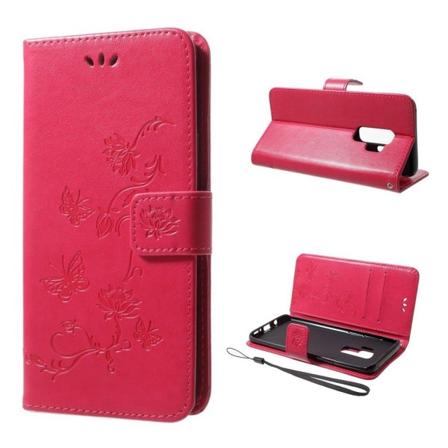 Samsung Galaxy S9 Plus perhoskukka suojakotelo - Rose Pink