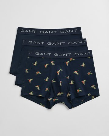 GANT Herren 3er-Pack Boxershorts mit Enten-Print (S) Marineblau