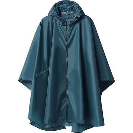 Regnponcho Voksen Vanntett Utendørs Med Hetter, Poncho Vanntett For Kvinner Med Glidelås, Festival Ponchoer Vanntette Lange, Vanntette Kapp