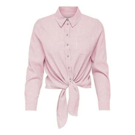 Only Onllecey ls knot shirt mini striped mauve/clo , Roze , Dames , Maat: XL