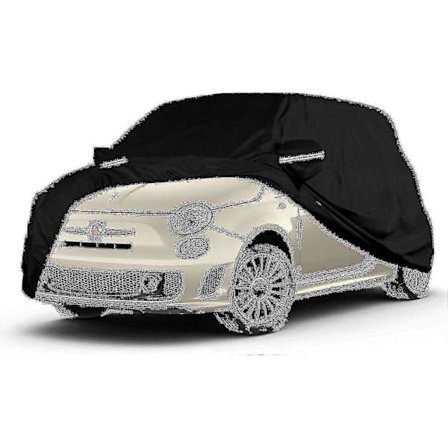 Vedenpitävä auton suojapeite, yhteensopiva Fiat 500/500c/500e/Abarth 500 (2007-2022) - 4-kerroksinen säänkestävä