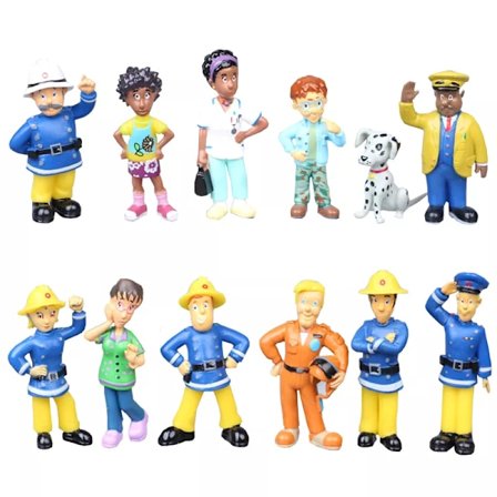 12 bitar Brandman Sam Tecknad film Anime Fire Fighting Figur Modell PVC Doll Leksaker