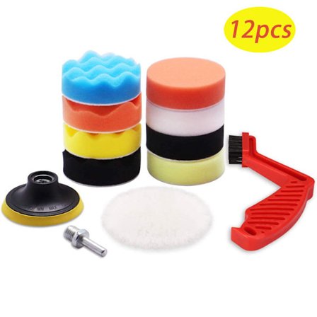 12 st poleringssvamp - Bilpoleringskit 3 tum